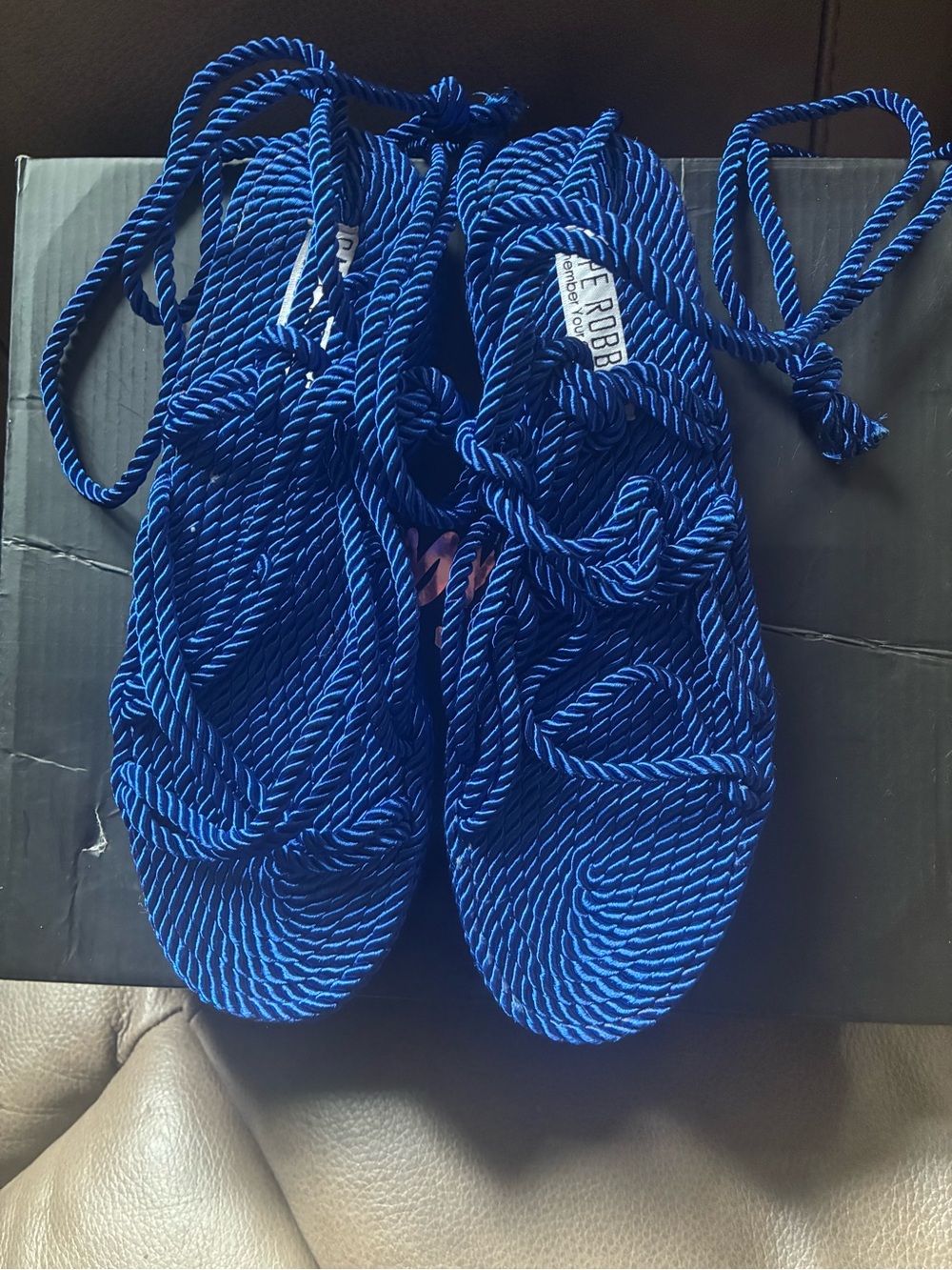 Blue Rope Sandal Gladiator-Style Lace-Up